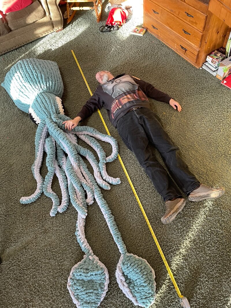 Dr. Walking Dead's knitted sea creature