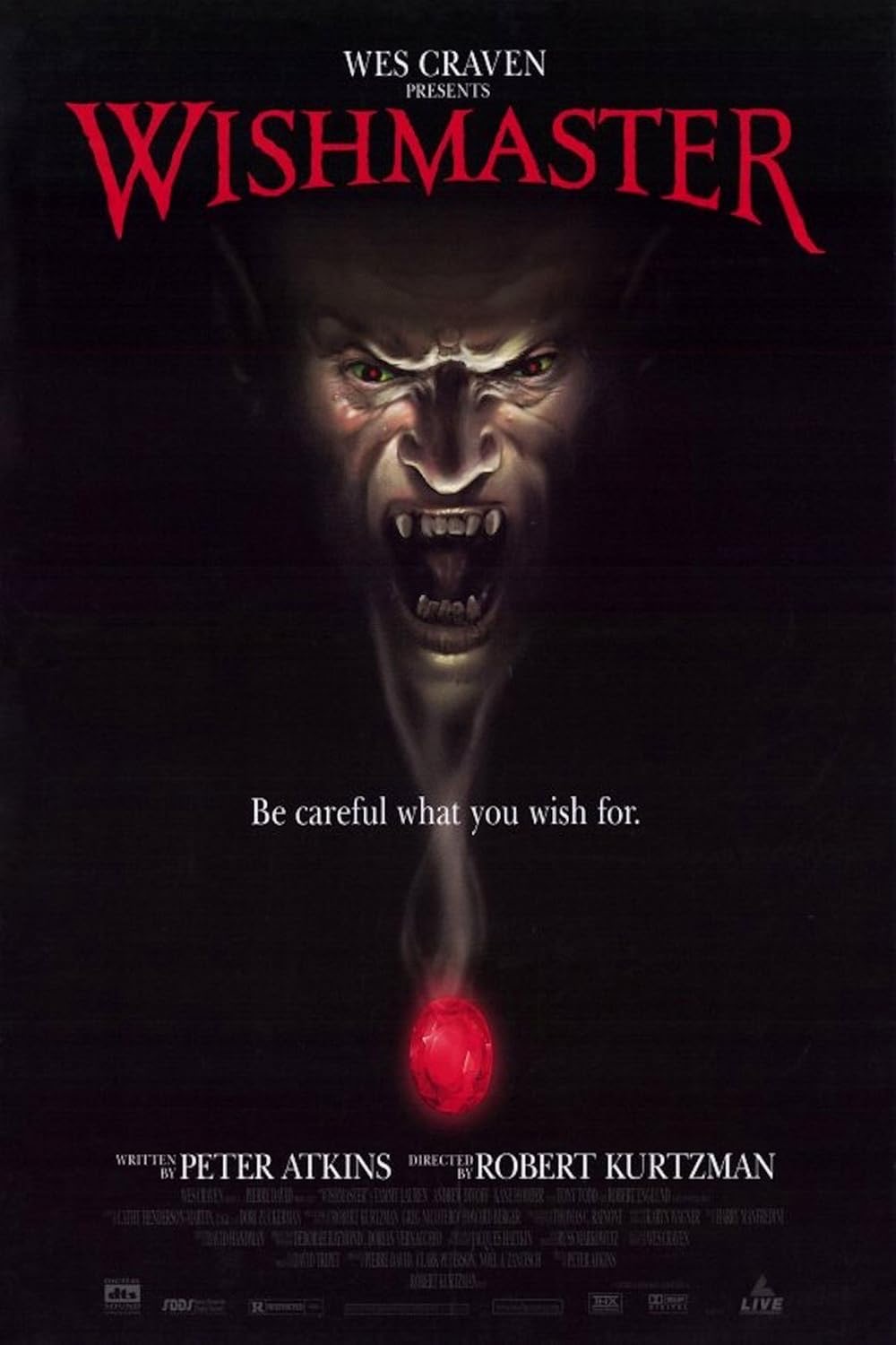 Wishmaster 1997 on VHS movie cover